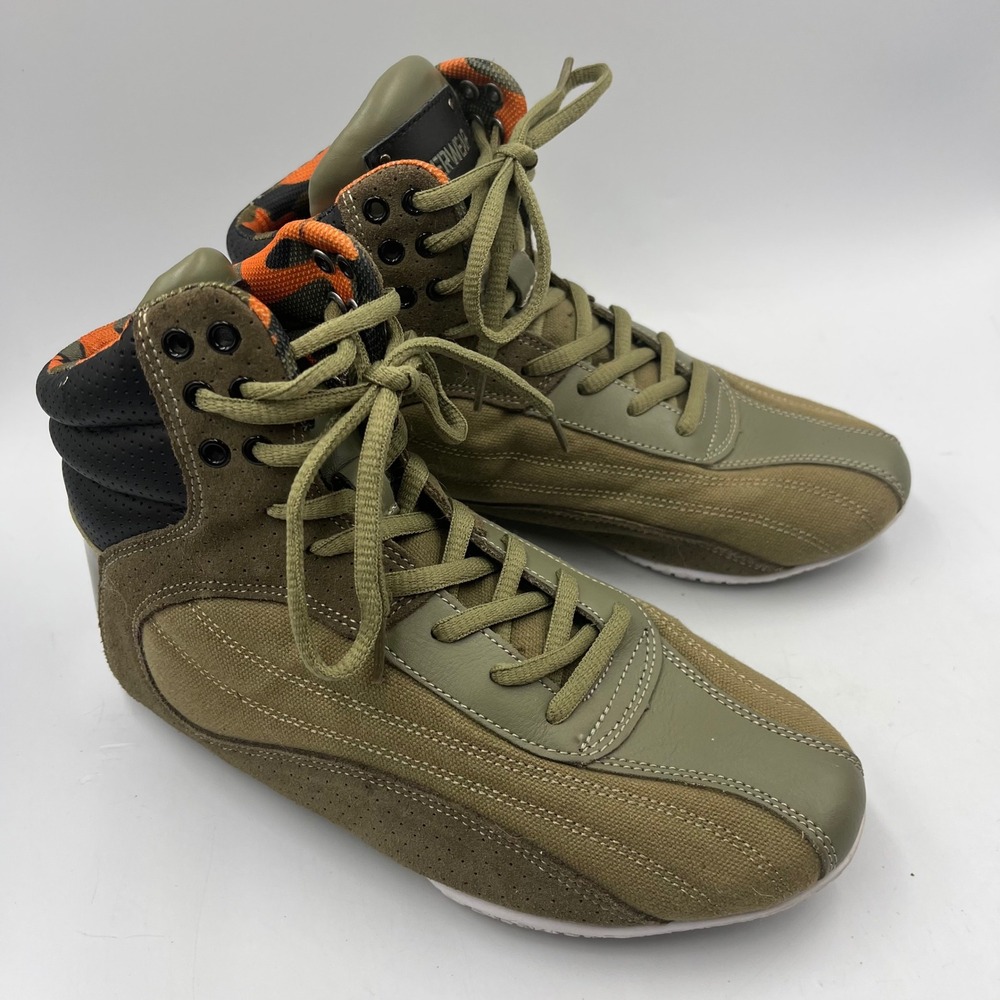 Ryderwear Footwear Weightlifting Shoes Olive‎ Green Camo Orange Men's US 5 EUC